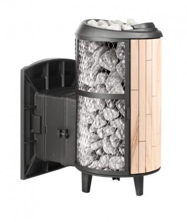 Банная печь ProMetall Атмосфера L комбинированная сетка-ламель Окаменевшее дерево наборный 1