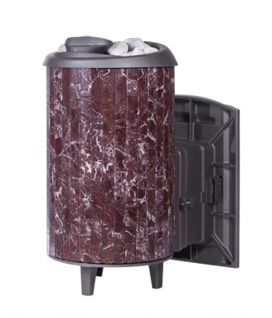 Банная печь ProMetall Атмосфера L в ламелях Россо Леванто наборный рисунок 2