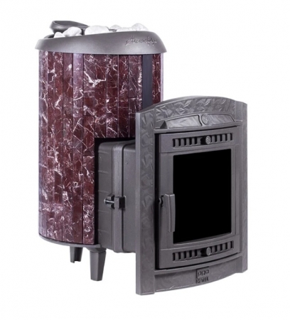 Банная печь ProMetall Атмосфера L в ламелях Россо Леванто наборный рисунок 3