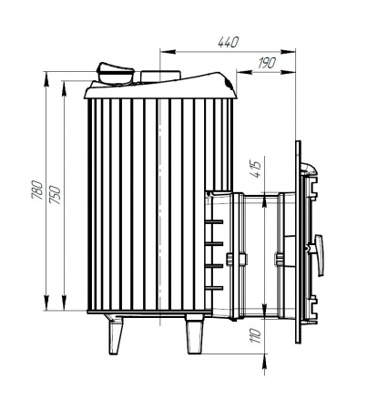 Банная печь ProMetall Атмосфера L в ламелях Россо Леванто наборный рисунок 5