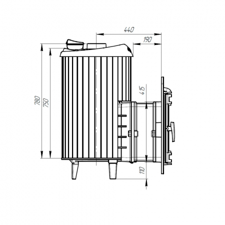 Печь банная Атмосфера L в ламелях из натурального камня Змеевик наборный 9