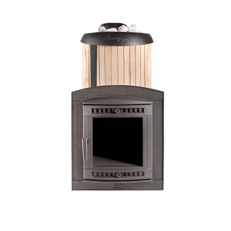 Печь банная Атмосфера XL (Про) в ламелях Окаменевшее дерево наборный рисунок 1